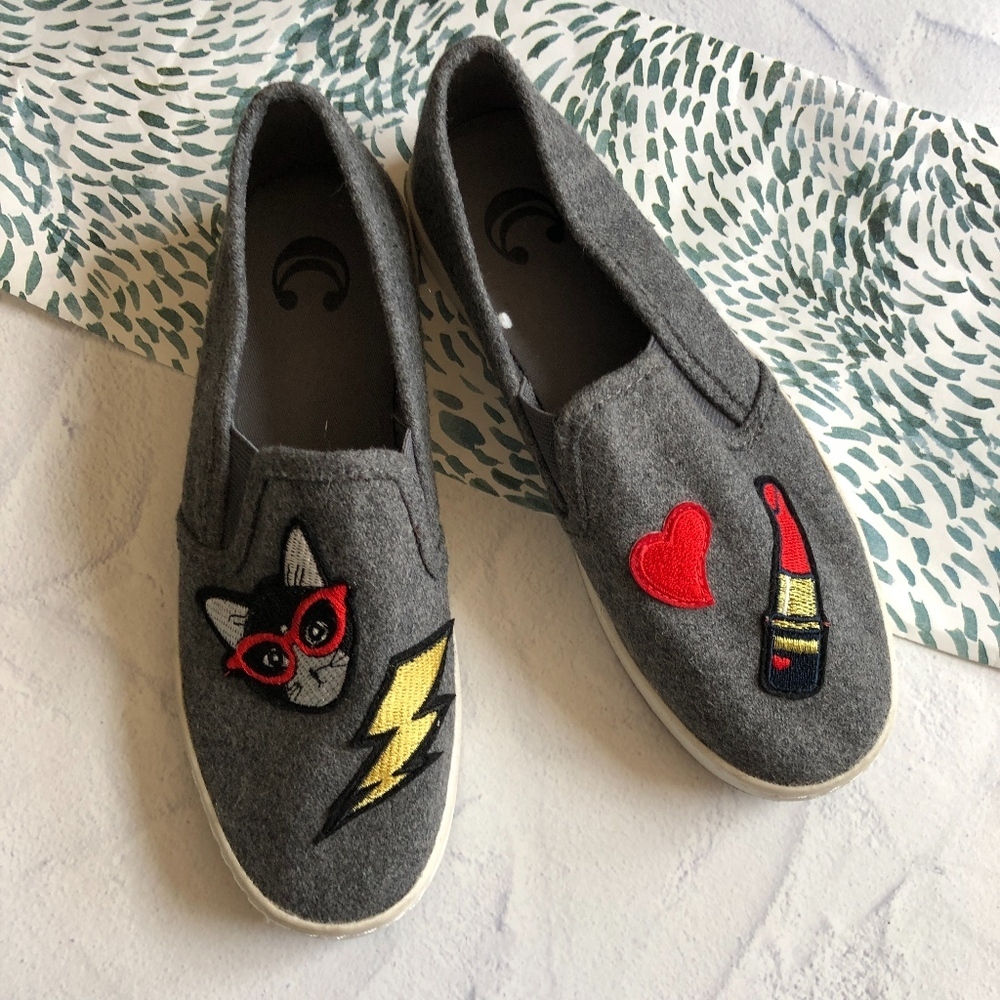 Charming Charlie Cool Patches slip-on sneakers 7